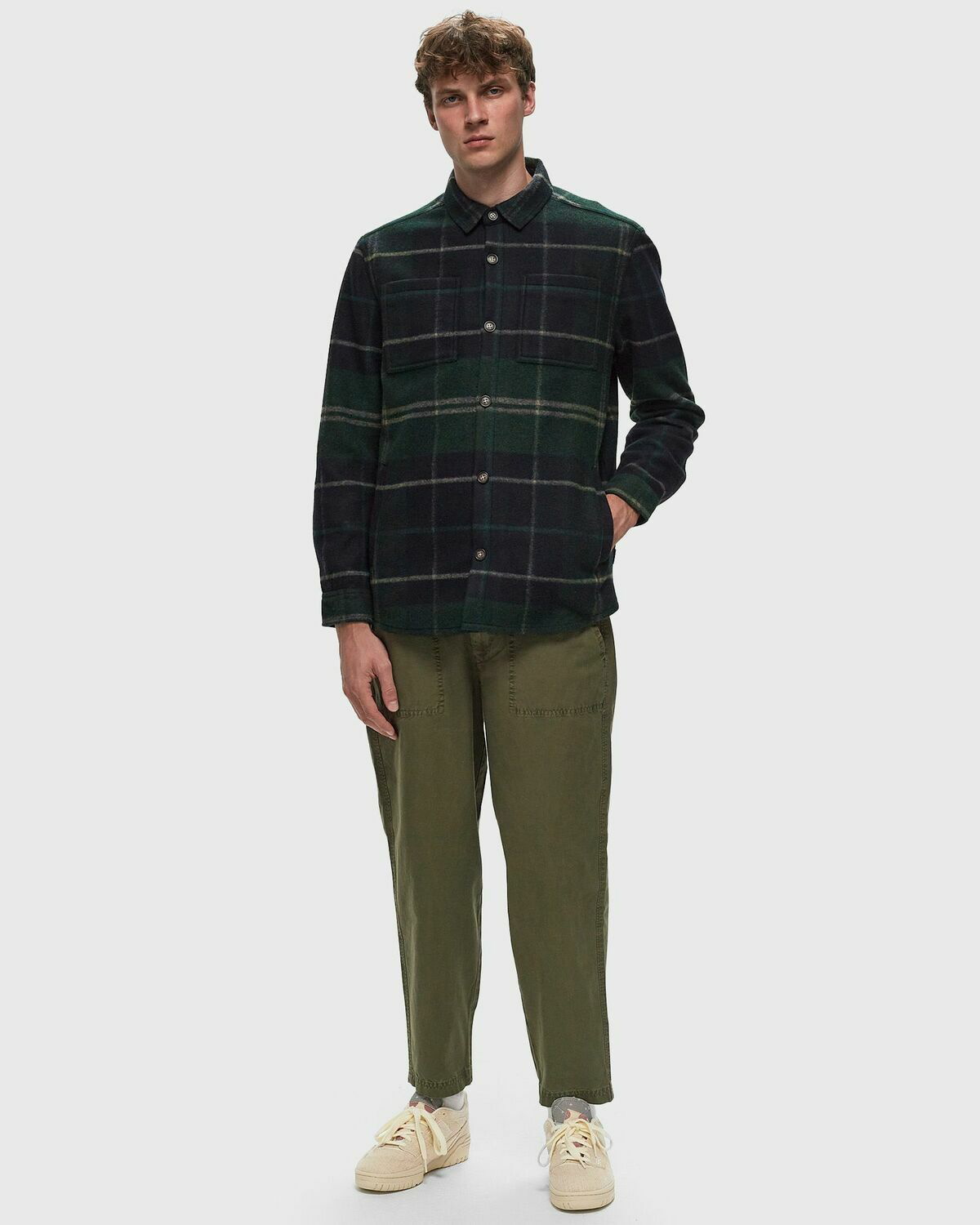 Barbour overshirt green best sale