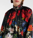Camilla Embellished floral silk blouse