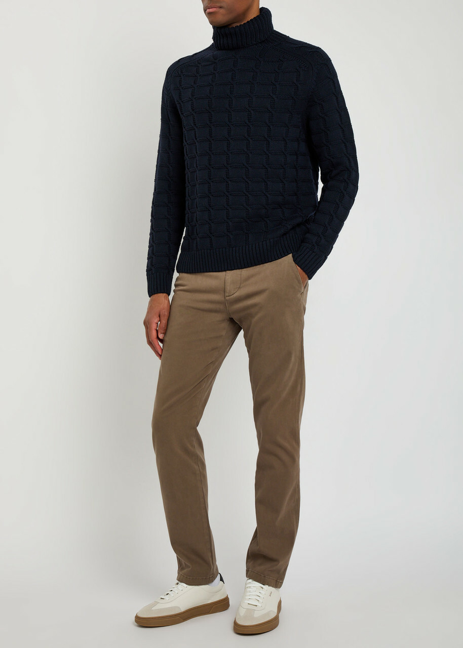 7 For All Mankind Slimmy Chino Cotton-blend Trousers Brown