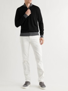 CANALI - Colour-Block Wool Half-Zip Sweater - Black