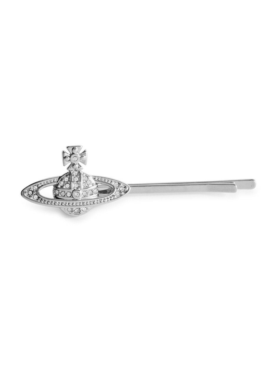 ★Vivienne Westwood★ Vivienne Westwood Mini Bath Relief ORB Mini Bas Relief Pendant Necklace in platinum-crystal