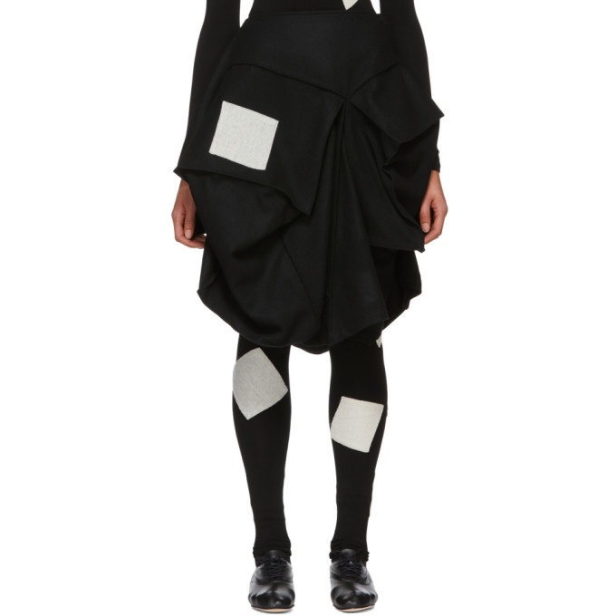 Yohji Yamamoto Black Wool Cube Box Skirt Yohji Yamamoto