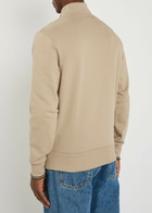 Fred Perry Half-zip Logo-embroidered Cotton Sweatshirt Ecru