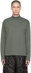 AMOMENTO Green Rib Turtleneck