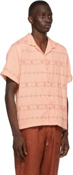 HARAGO Pink Open Woven Lines Shirt