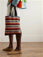 BODE - Village Striped Crocheted Cotton Tote Bag