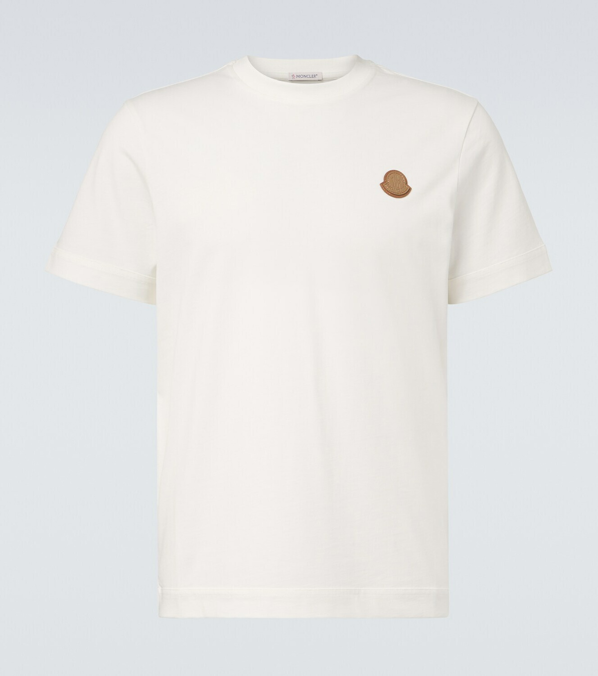 Moncler Leather-trimmed cotton jersey T-shirt