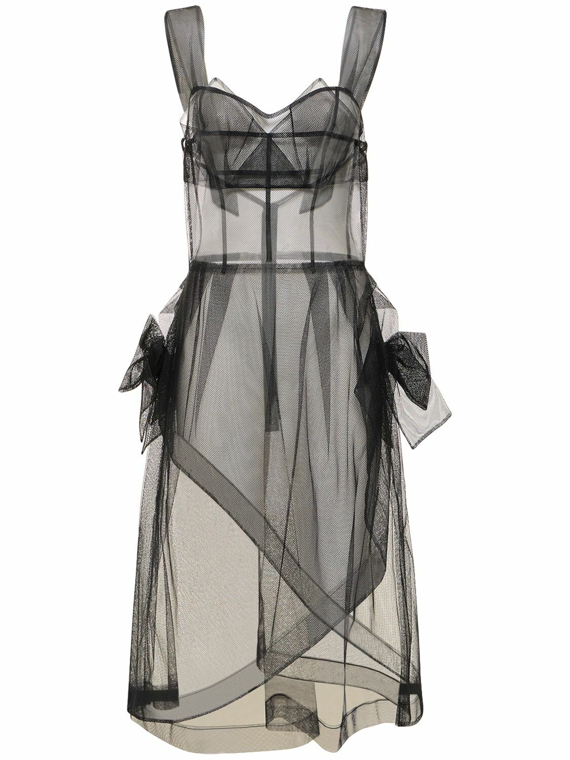 Maison Margiela Black Sheer Overlay Dress Maison Margiela