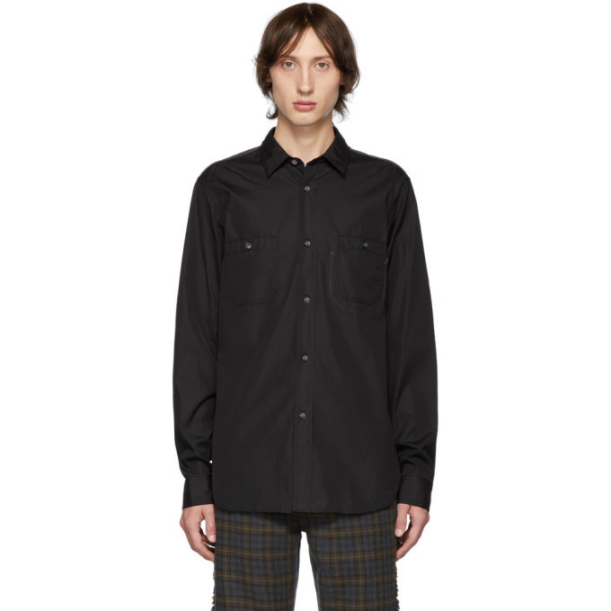 Photo: Junya Watanabe Black and Grey Panelled Shirt