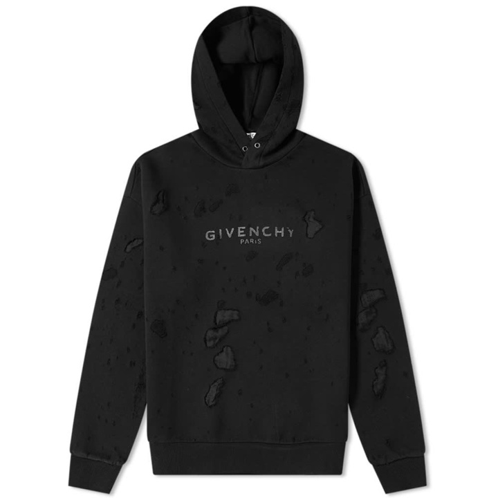 Photo: Givenchy Tonal Logo Destroyed Hoody