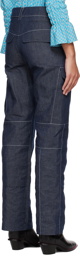 paria /FARZANEH Blue Contrast Stitch Jeans