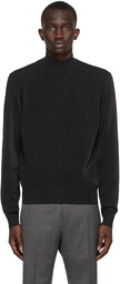 TOM FORD Black Metallic Mock Neck Sweater