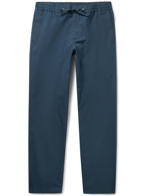 Photo: NN07 - Tristan BCI Cotton-Blend Drawstring Trousers - Blue