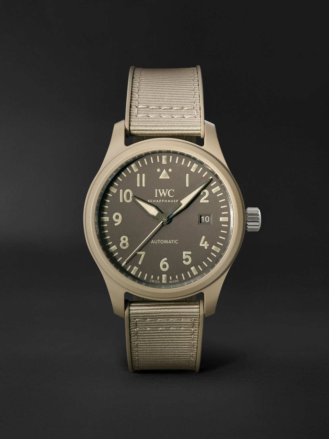 IWC Schaffhausen - Pilot's Top Gun Mojave Desert Automatic 41mm Ceramic, Rubber and Grosgrain Watch, Ref. No.: IW328106