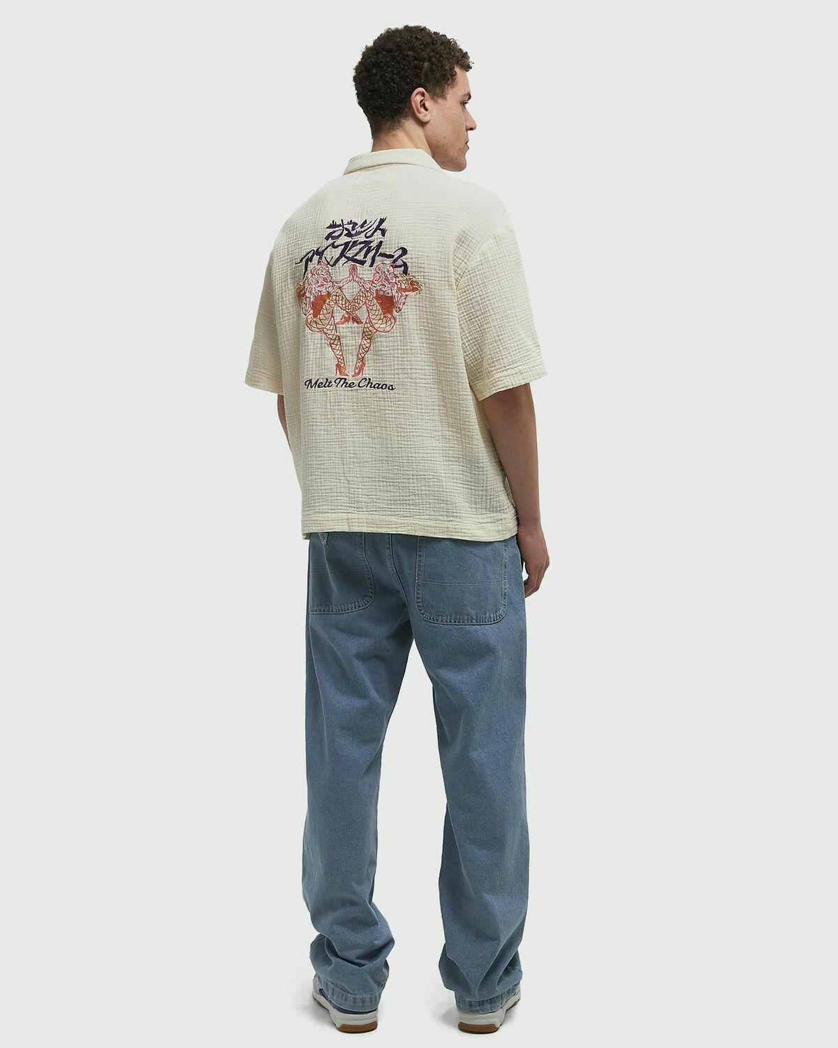 Edwin Melt The Chaos Shirt SS Beige Mens Shortsleefe