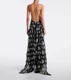 McQueen Skull silk chiffon maxi dress