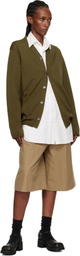Comme des Garçons Homme Plus Khaki Cotton Jersey Cardigan