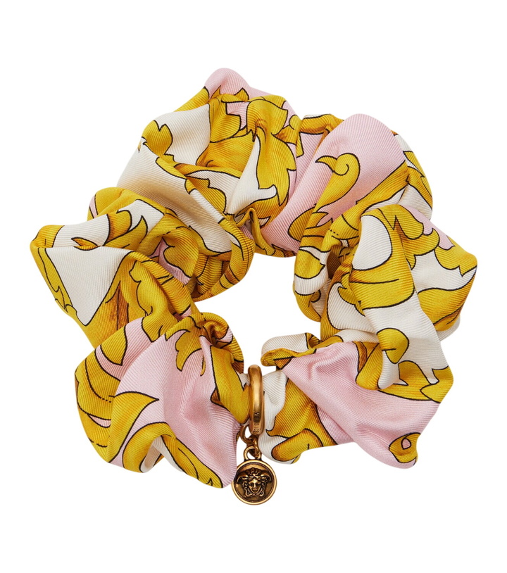 Photo: Versace Medusa printed silk scrunchie