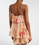 Zimmermann Roselight floral ruffled silk camisole