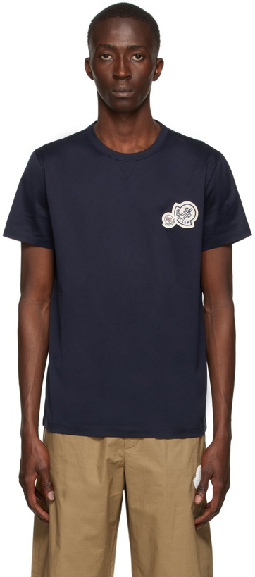 Photo: Moncler Navy Chest Logo T-Shirt