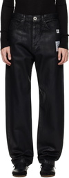 Maison MIHARA YASUHIRO Black & Blue Front Coated Denim Jeans