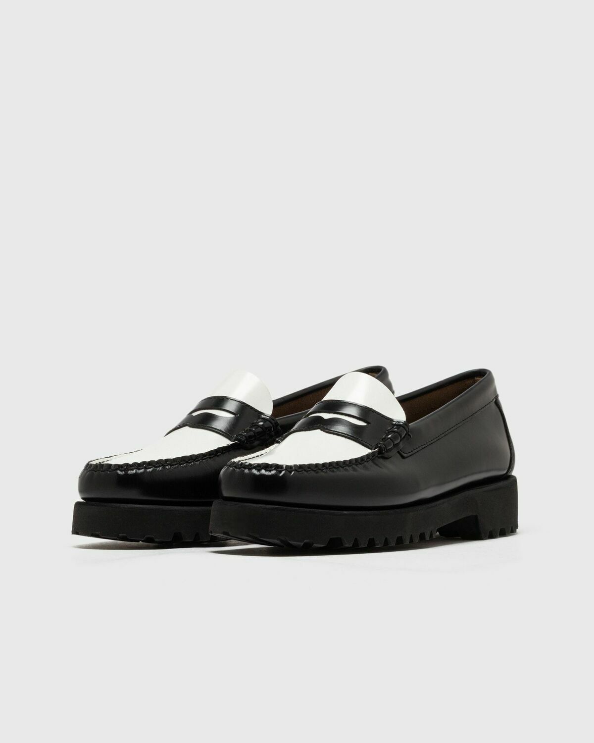 G H Bass WEEJUN 90 Penny Lthr black/white Womens Casual Shoe