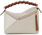 Loewe Taupe & Off-White Small Puzzle Edge Shoulder Bag
