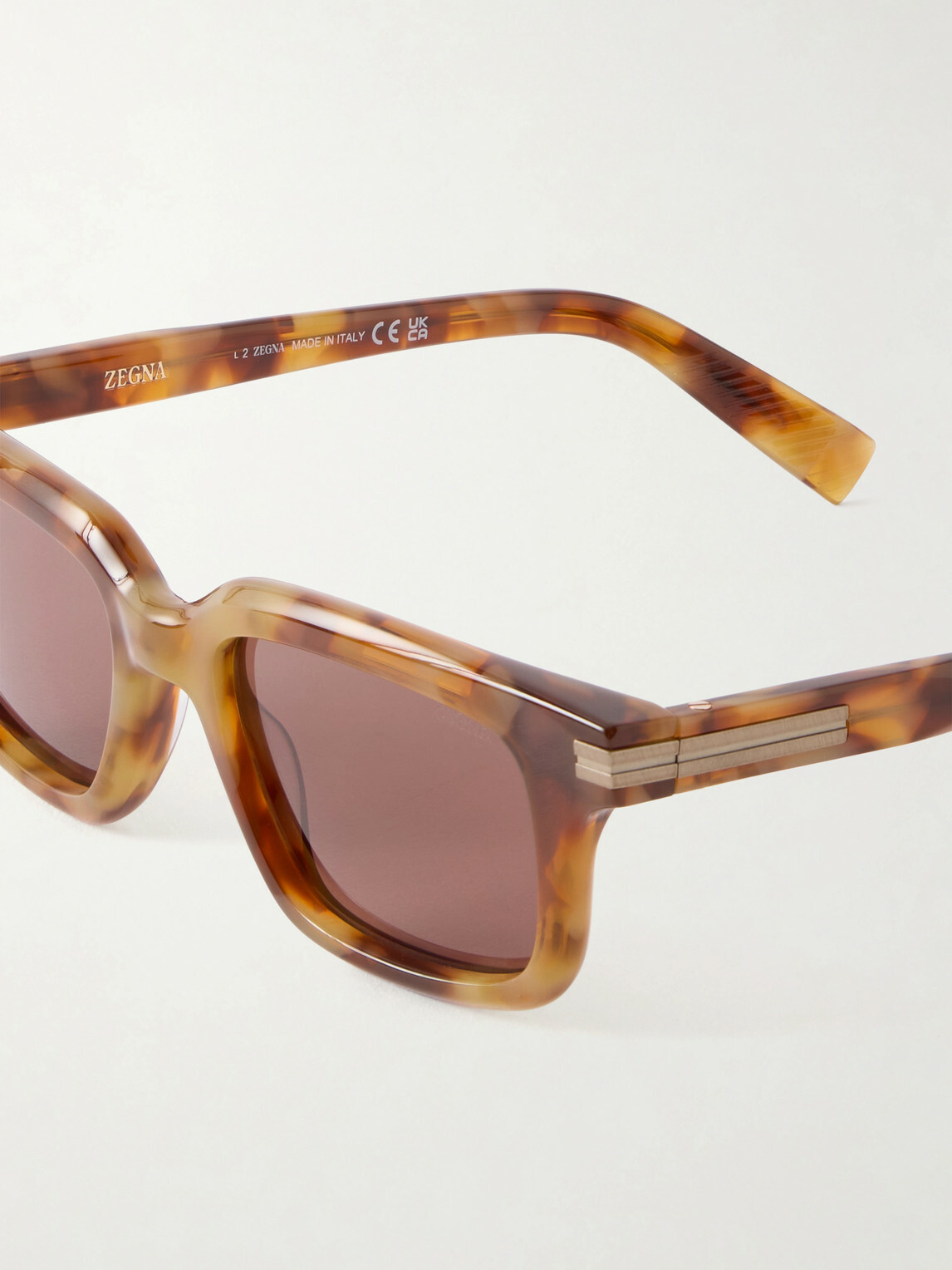 Zegna - Square-Frame Tortoiseshell Acetate Sunglasses - Brown