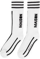 Maison Kitsuné White & Black Sporty Socks