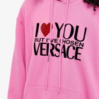 Versace Women's I Love Print Hoody in Pink