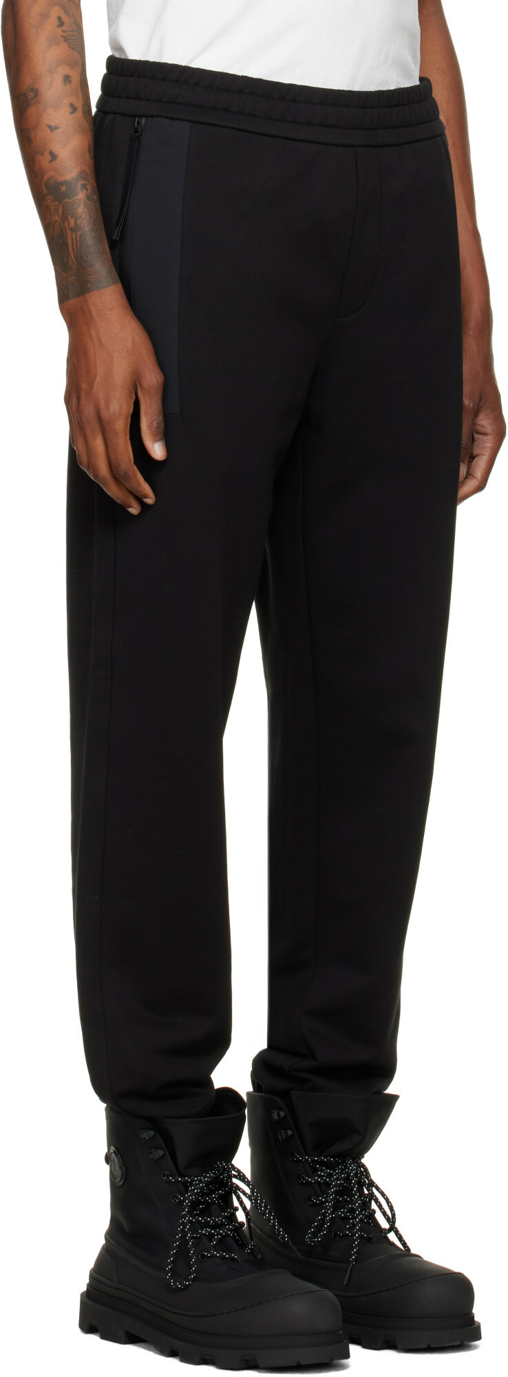 Moncler Black Cotton Terry Sweatpants