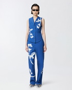 Pinko Reimagine By Pinko X Patrick Mc Dowell Blue Waistcoat With Rose Print Blue/White