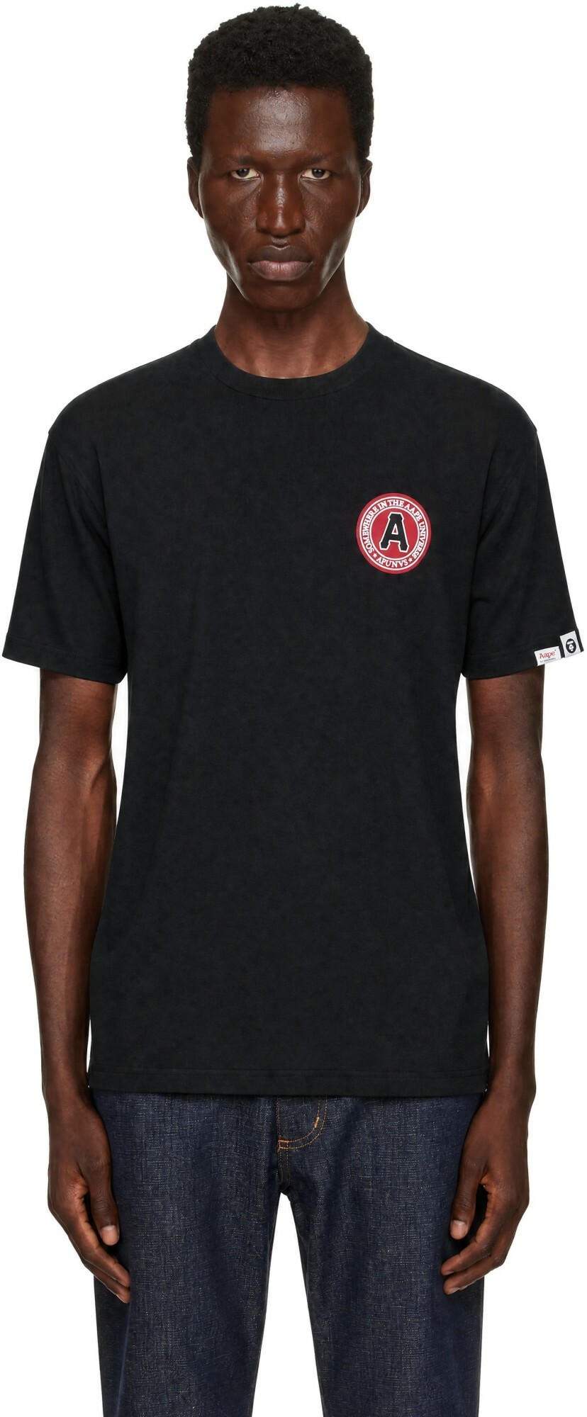 AAPE by A Bathing Ape Black 'AAPE' Basic T-shirt