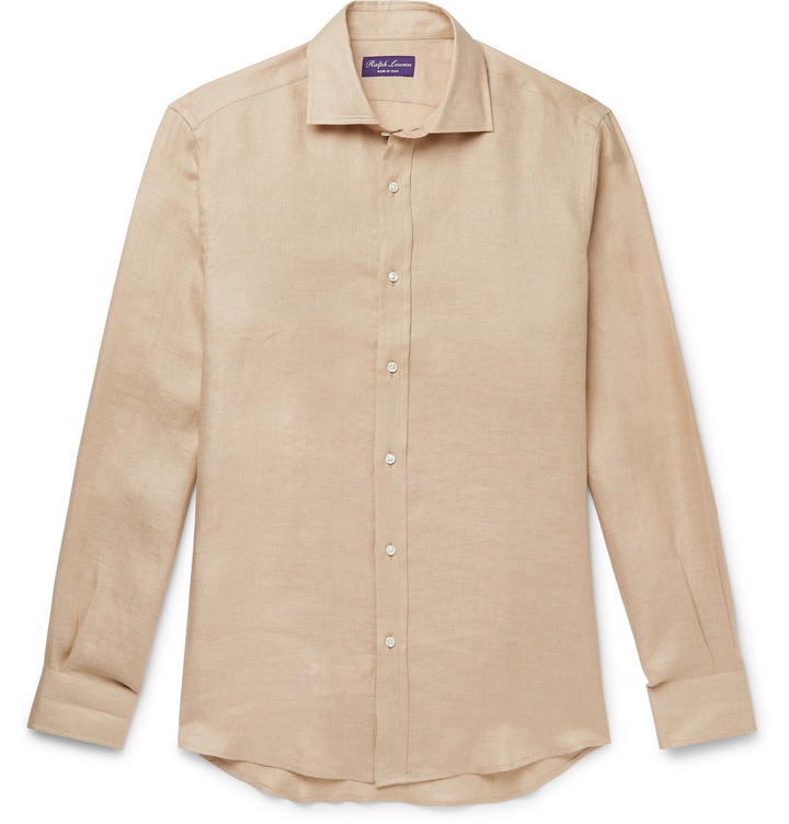 Photo: Ralph Lauren Purple Label - Textured-Linen Shirt - Brown