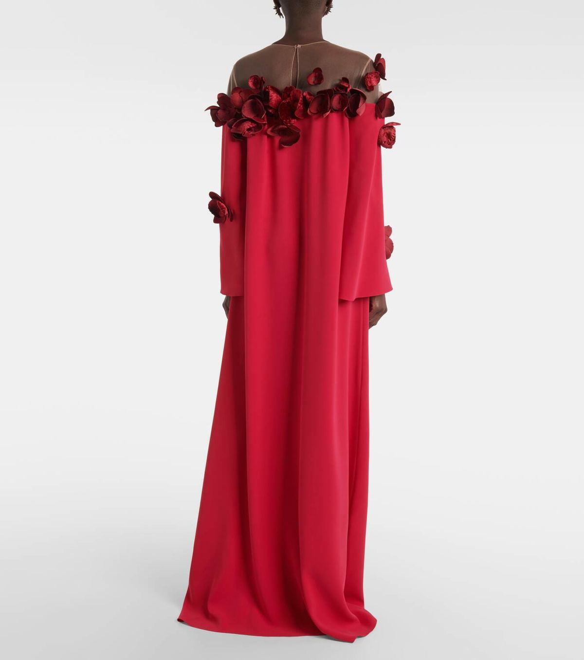 Oscar de la Renta Orchid embroidered georgette gown Oscar de la Renta