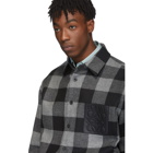 Loewe Grey and Black Wool Button Jacket