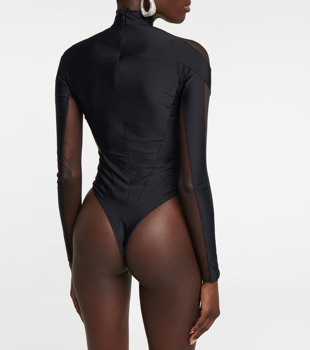 Mugler Mesh-paneled bodysuit Mugler