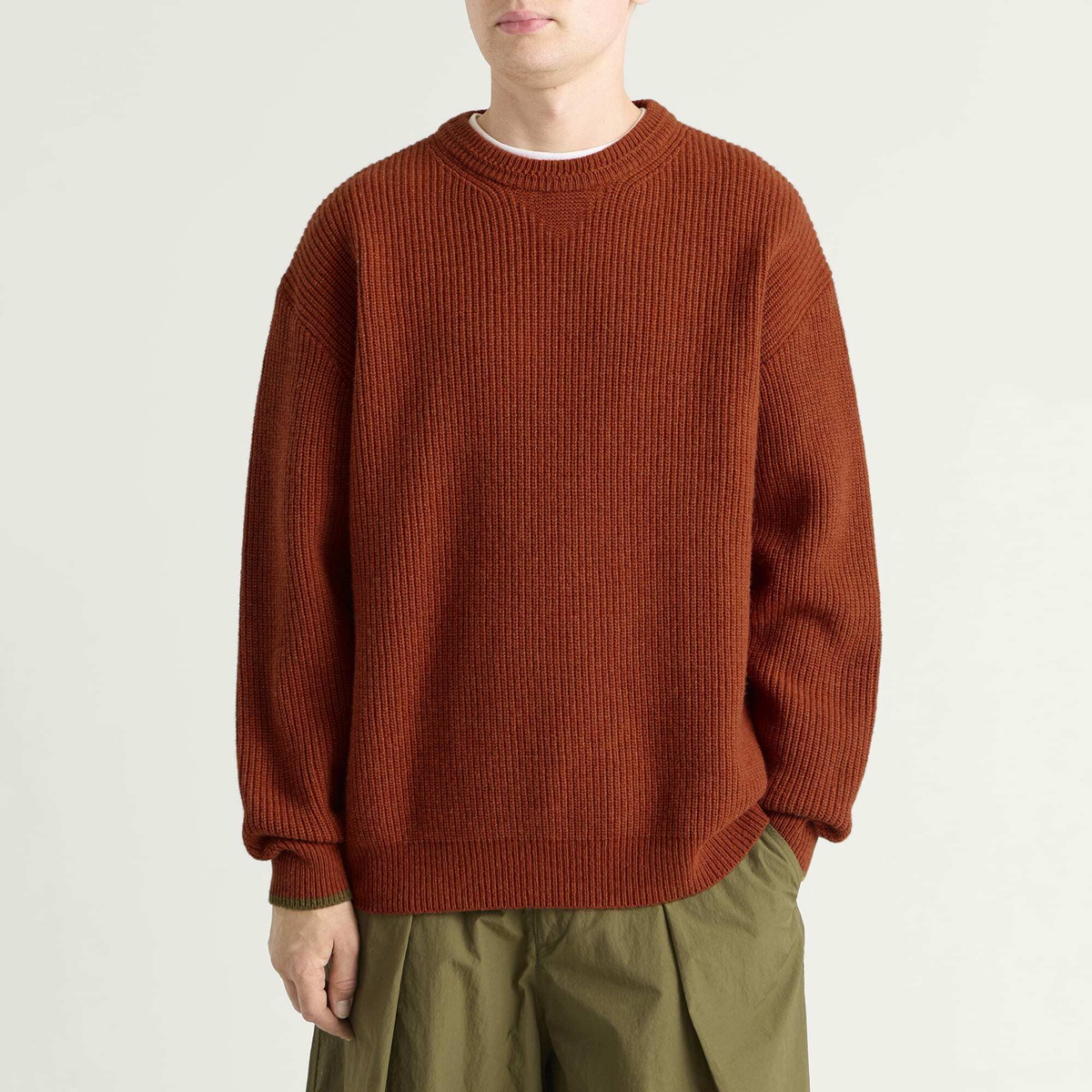 FrizmWORKS Men's Patch Round Pullover Knit in Brick