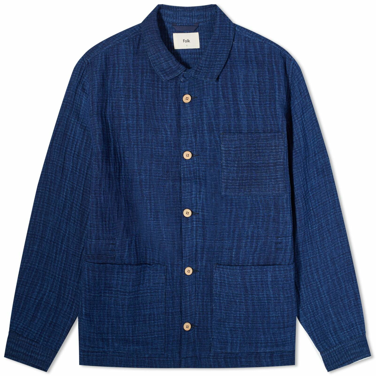 Folk Men's Waffle Assembly Jacket in Indigo Waffle Folk