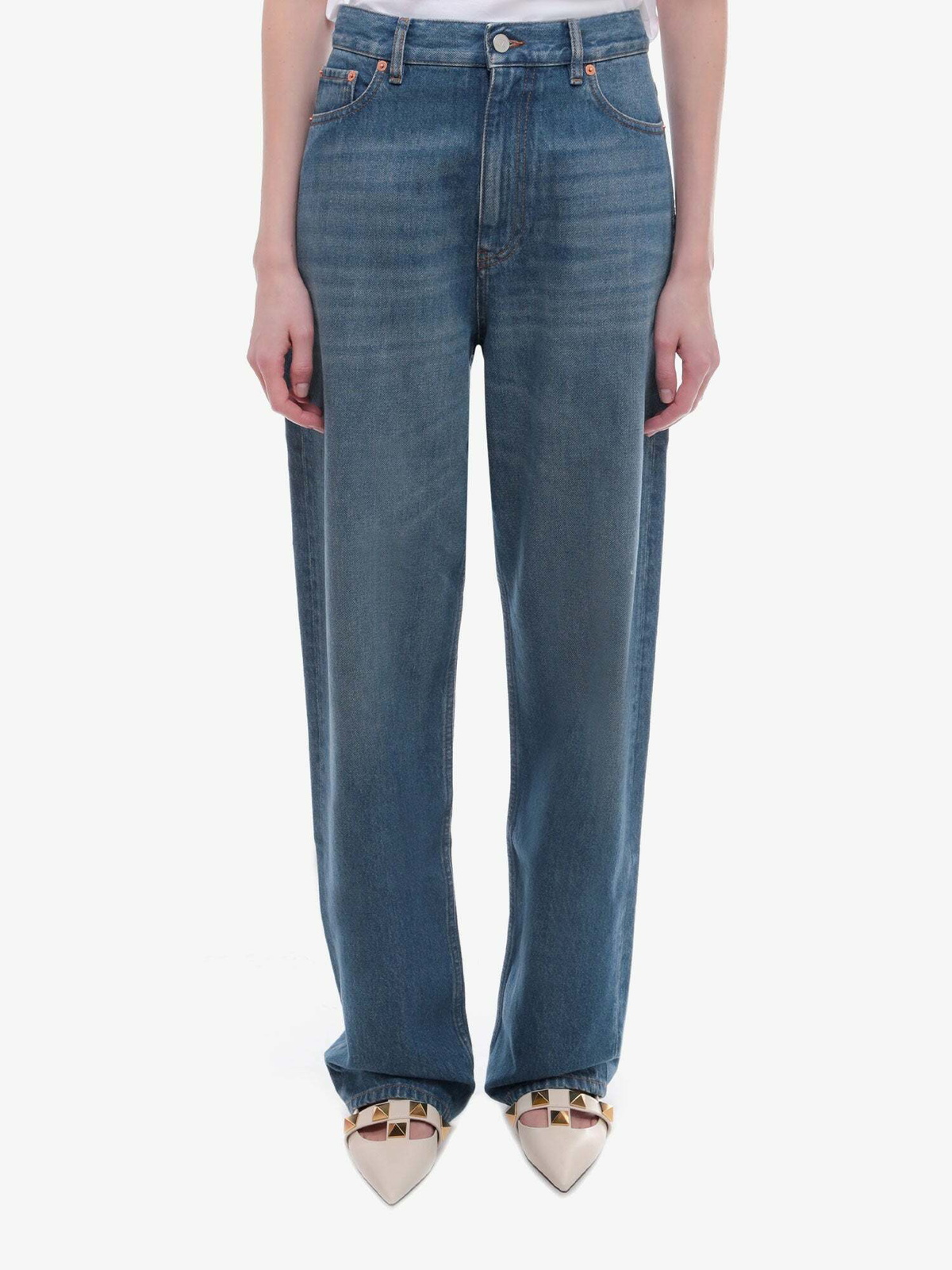 デニム・ジーパン VALENTINO Woman Jeans Blue 5B3DD17S8M8 558 Logo-plaque jeans | Valentino | OTTODISANPIETRO
