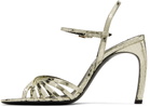 Victoria Beckham Gold Open Toe Cage Heeled Sandals