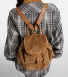 Miu Miu Leather-trimmed corduroy backpack