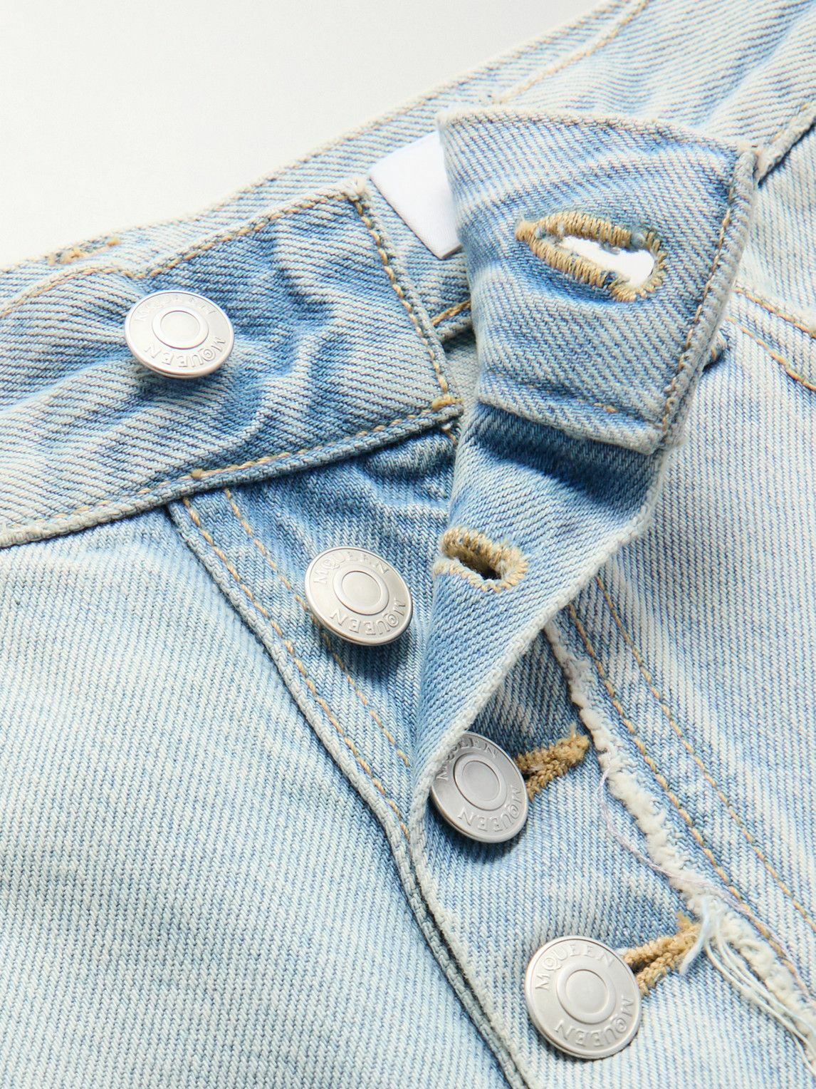 McQueen - Slim-Fit Distressed Jeans - Blue