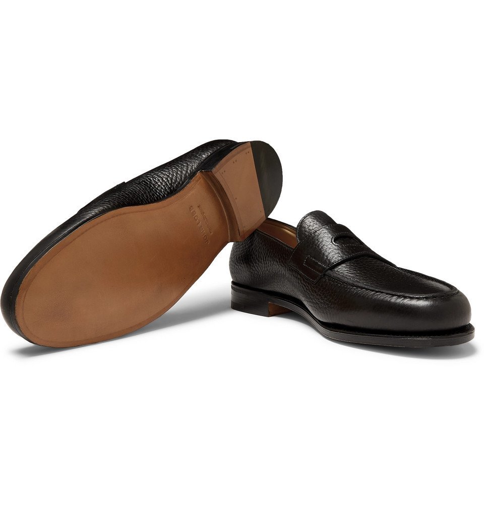 John Lobb - Lopez Full-Grain Leather Penny Loafers - Black John Lobb