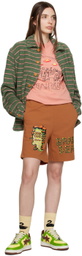 Brain Dead Orange Printed Shorts