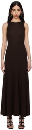 McQueen Brown Sleeveless Maxi Dress