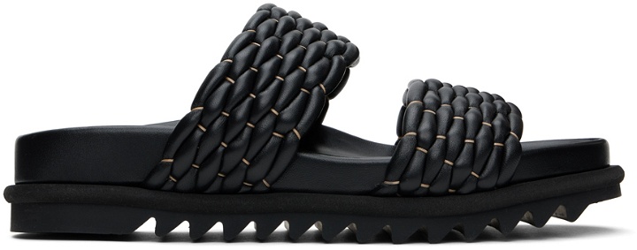 Photo: Dries Van Noten Black Leather Braided Sandals