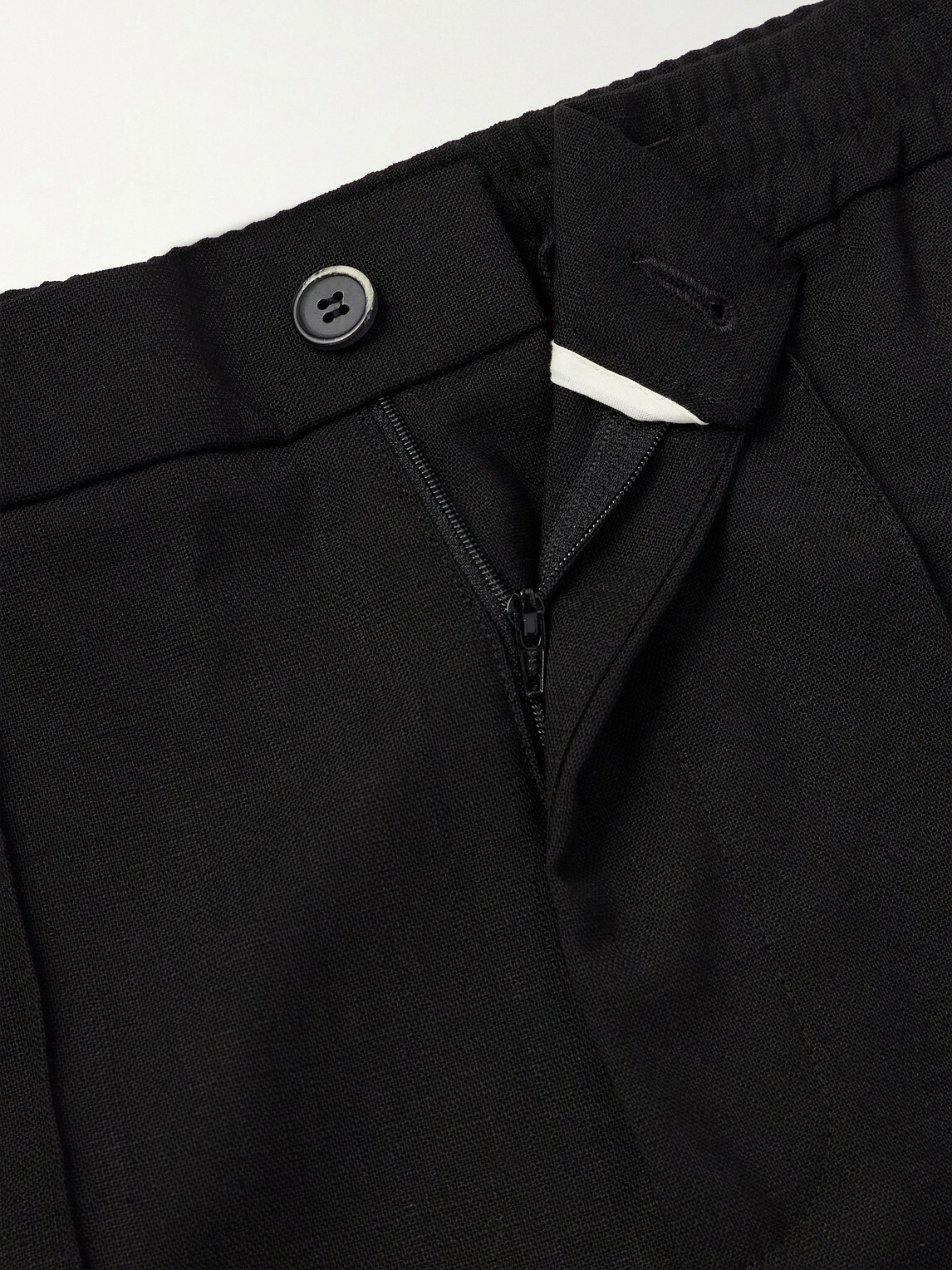 Barena - Ameo Straight-Leg Wool-Hopsack Suit Trousers - Black