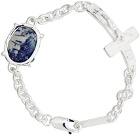SWEETLIMEJUICE Silver Crucifix Oval Zong Bracelet