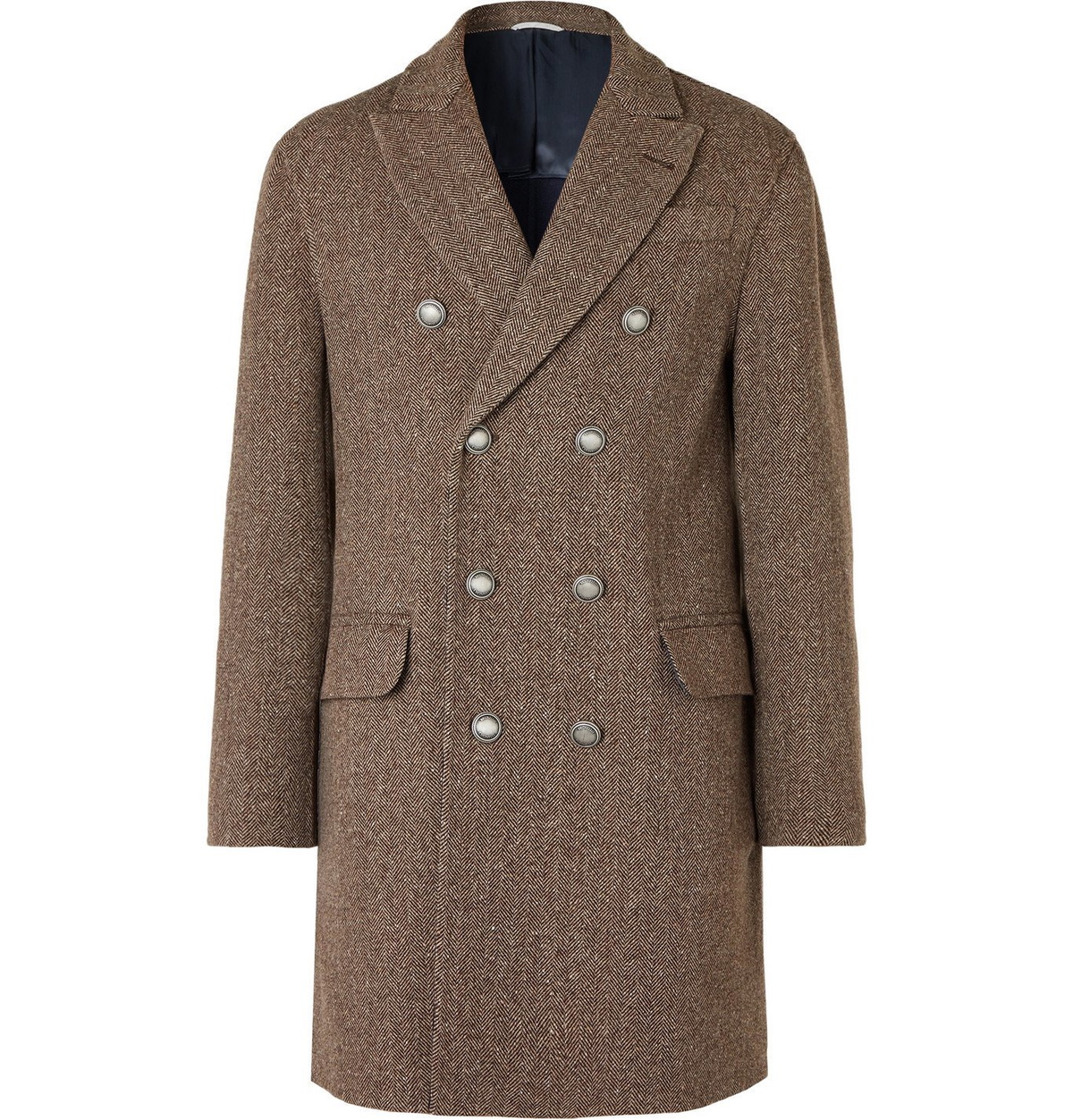 BRUNELLO CUCINELLI: double-breasted coat in wool and cashmere